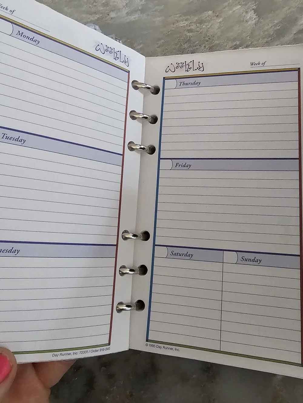 Vintage 1995 Looney Tunes Day Runner Personal Organizer Planner 6-Ring Binder